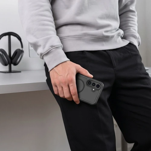 Etui Tech-Protect Defense do MagSafe do Galaxy S26 FE, czarne matowe (7/9)
