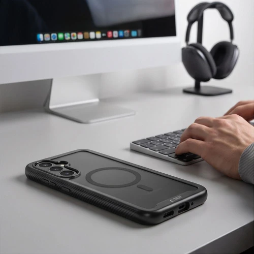 Etui Tech-Protect Defense do MagSafe do Galaxy S26 FE, czarne matowe (8/9)
