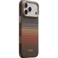 Etui aramidowe Pitaka Summa Case do MagSafe do iPhone 18 Pro Max / 17 Pro Max, brązowo-czerwone z kevlarem (9/11)