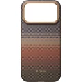 Etui aramidowe Pitaka Summa Case do MagSafe do iPhone 18 Pro Max / 17 Pro Max, brązowo-czerwone z kevlarem (10/11)