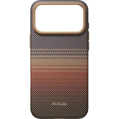 Etui aramidowe Pitaka Summa Case do MagSafe do iPhone 18 Pro Max / 17 Pro Max, brązowo-czerwone z kevlarem (10/11)