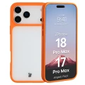 Etui + szkło hartowane Bizon Angelo Pack do iPhone 18 Pro Max / 17 Pro Max, półprzezroczyste z pomarańczową ramką (3/8)