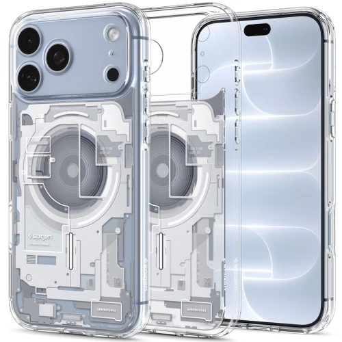 Etui Spigen Ultra Hybrid Mag do MagSafe do iPhone 18 Pro, przezroczysto-białe (Zero One) (1/14)