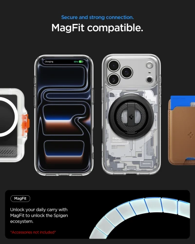 Etui Spigen Ultra Hybrid Mag do MagSafe do iPhone 18 Pro, przezroczysto-białe (Zero One) (4/14)