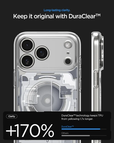 Etui Spigen Ultra Hybrid Mag do MagSafe do iPhone 18 Pro, przezroczysto-białe (Zero One) (5/14)