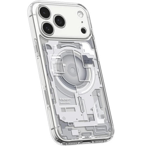 Etui Spigen Ultra Hybrid Mag do MagSafe do iPhone 18 Pro, przezroczysto-białe (Zero One) (6/14)