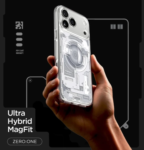 Etui Spigen Ultra Hybrid Mag do MagSafe do iPhone 18 Pro, przezroczysto-białe (Zero One) (7/14)