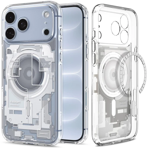Etui Spigen Ultra Hybrid Mag do MagSafe do iPhone 18 Pro, przezroczysto-białe (Zero One) (9/14)