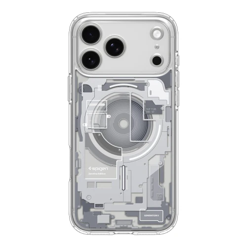 Etui Spigen Ultra Hybrid Mag do MagSafe do iPhone 18 Pro, przezroczysto-białe (Zero One) (10/14)