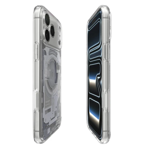 Etui Spigen Ultra Hybrid Mag do MagSafe do iPhone 18 Pro, przezroczysto-białe (Zero One) (12/14)