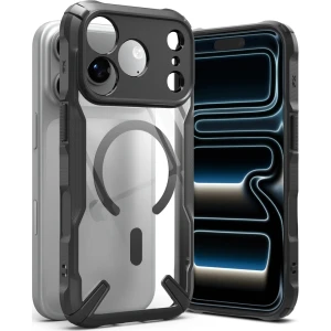 Etui Ringke Fusion X Magnetic do MagSafe do iPhone 18 Pro Max / 17 Pro Max, przezroczyste z czarną ramką