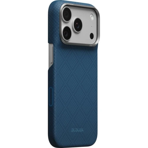 Etui aramidowe Pitaka Edge Ultra-Slim Case PitaTap do MagSafe, do iPhone 18 Pro Max / 17 Pro Max, niebieskie ze wzorem w romby (1/9)