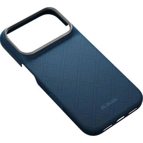 Etui aramidowe Pitaka Edge Ultra-Slim Case PitaTap do MagSafe, do iPhone 18 Pro Max / 17 Pro Max, niebieskie ze wzorem w romby (3/9)