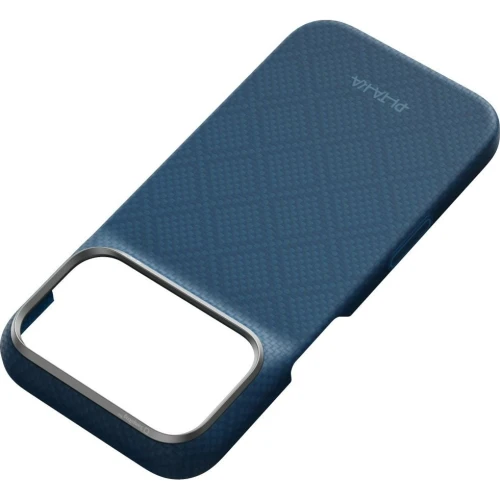 Etui aramidowe Pitaka Edge Ultra-Slim Case PitaTap do MagSafe, do iPhone 18 Pro Max / 17 Pro Max, niebieskie ze wzorem w romby (5/9)