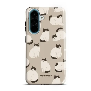 Etui ochronne do Galaxy A27 5G, Mobiwear Elite Pro, kawa miau