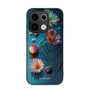 Etui ochronne do Oppo Reno16 5G, Mobiwear Glossy Case, niebiesko-kwieciste