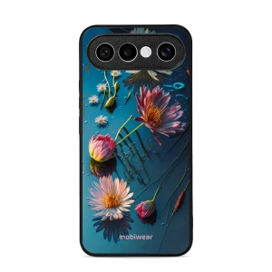 Etui ochronne do Vivo X300 FE, Mobiwear Glossy Case, niebiesko-kwieciste