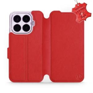 Etui z naturalnej skóry do Xiaomi 17T Pro, Mobiwear Leather, czerwone