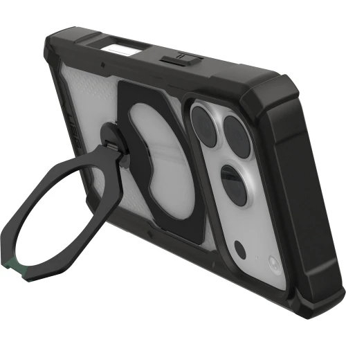 Etui pancerne z ringiem UAG Plasma XTE 360 do MagSafe do iPhone 18 Pro / 17 Pro, przezroczysto-czarne z zielonym elementem (2/15)