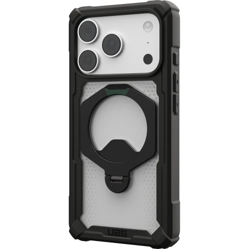 Etui pancerne z ringiem UAG Plasma XTE 360 do MagSafe do iPhone 18 Pro / 17 Pro, przezroczysto-czarne z zielonym elementem (11/15)