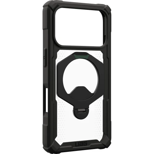 Etui pancerne z ringiem UAG Plasma XTE 360 do MagSafe do iPhone 18 Pro / 17 Pro, przezroczysto-czarne z zielonym elementem (14/15)