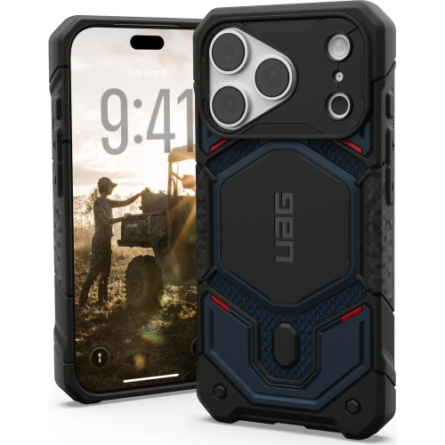 Etui pancerne UAG Monarch Pro Kevlar do MagSafe do iPhone 18 Pro / 17 Pro, granatowo-czarne z kevlarem (1/16)