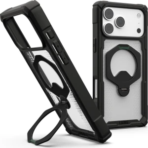 Etui pancerne z ringiem UAG Plasma XTE 360 do MagSafe do iPhone 18 Pro Max / 17 Pro Max, przezroczysto-czarne z zielonym elementem