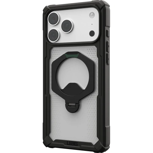 Etui pancerne z ringiem UAG Plasma XTE 360 do MagSafe do iPhone 18 Pro Max / 17 Pro Max, przezroczysto-czarne z zielonym elementem (11/15)