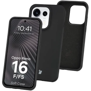Silikonowe etui Bizon Soft Case do Oppo Reno16 F / Reno16 FS, czarne