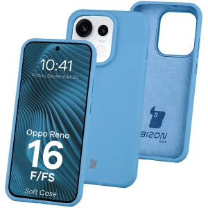 Silikonowe etui Bizon Soft Case do Oppo Reno16 F / Reno16 FS, niebieskie