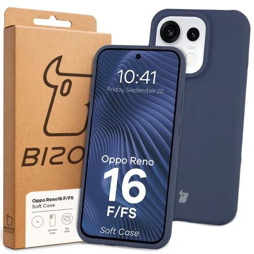 Silikonowe etui Bizon Soft Case do Oppo Reno16 F / Reno16 FS, ciemnoniebieskie (7/7)