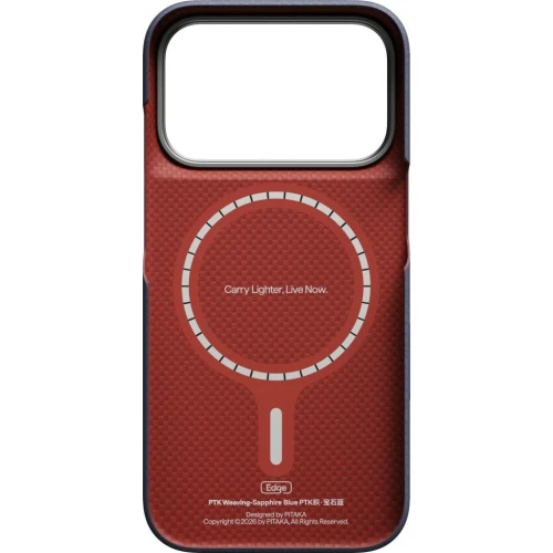 Etui aramidowe Pitaka Edge Ultra-Slim Case PitaTap do MagSafe, do iPhone 18 Pro Max / 17 Pro Max, niebieskie z monogramem (5/9)