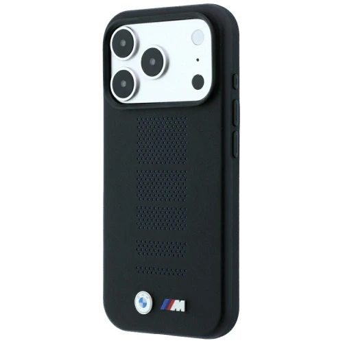 Etui BMW M Blue Perfo Metal Logo MagSafe do iPhone 18 Pro Max / 17 Pro Max, czarne (2/8)