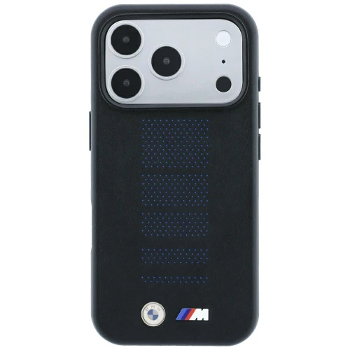 Etui BMW M Blue Perfo Metal Logo MagSafe do iPhone 18 Pro Max / 17 Pro Max, czarne (3/8)