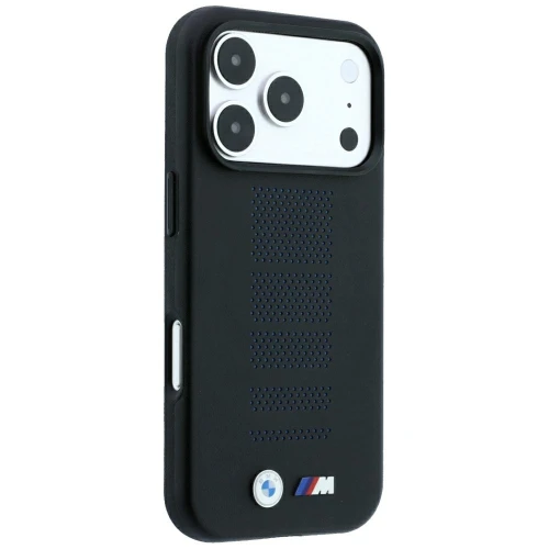 Etui BMW M Blue Perfo Metal Logo MagSafe do iPhone 18 Pro Max / 17 Pro Max, czarne (4/8)