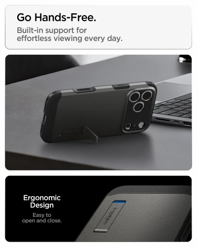 Etui Spigen Tough Armor T Mag (CC) do MagSafe do iPhone 18 Pro Max, szaro-czarne (4/16)
