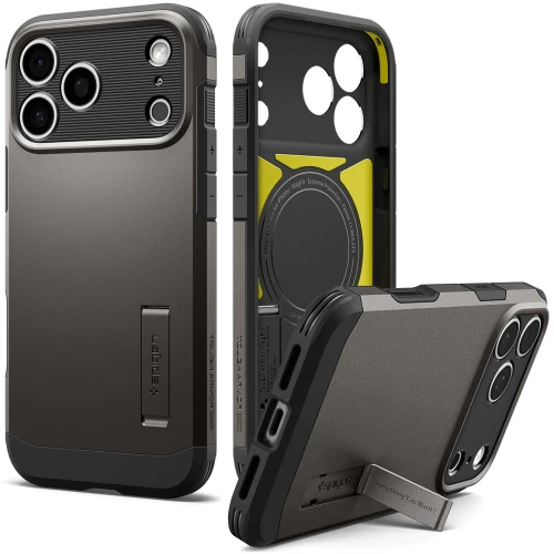 Etui Spigen Tough Armor T Mag (CC) do MagSafe do iPhone 18 Pro Max, szaro-czarne (10/16)