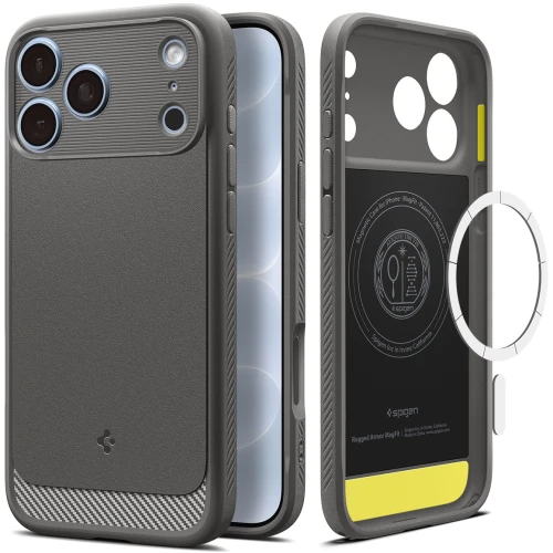 Etui Spigen Rugged Armor Mag do MagSafe do iPhone 18 Pro Max, szare (1/14)