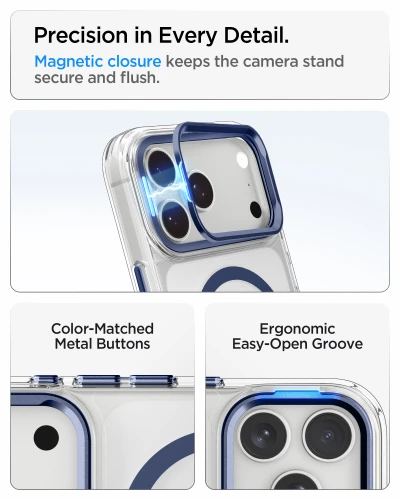 Etui Spigen Ultra Hybrid Optik S Mag do MagSafe do iPhone 18 Pro Max / 17 Pro Max, przezroczysto-granatowe (2/12)
