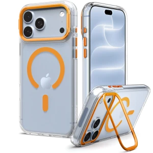 Etui Spigen Ultra Hybrid Optik S Mag do MagSafe do iPhone 18 Pro Max / 17 Pro Max, przezroczysto-pomarańczowe