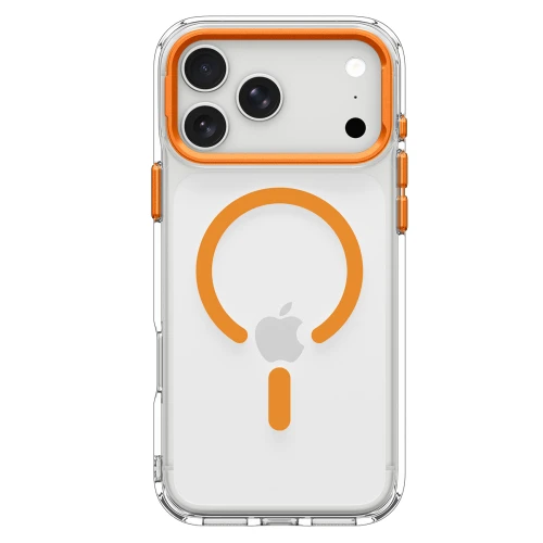 Etui Spigen Ultra Hybrid Optik S Mag do MagSafe do iPhone 18 Pro Max / 17 Pro Max, przezroczysto-pomarańczowe (10/12)