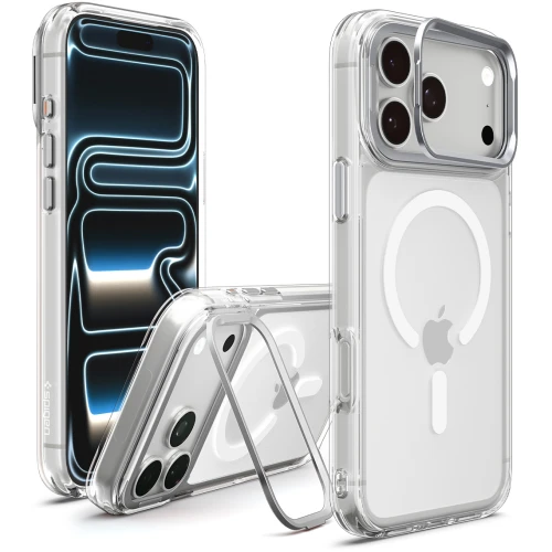 Etui Spigen Ultra Hybrid Optik S Mag do MagSafe do iPhone 18 Pro Max / 17 Pro Max, przezroczysto-srebrne (8/12)