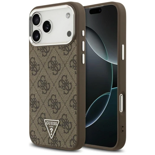 Etui Guess 4G Triangle Logo do iPhone 18 Pro Max / 17 Pro Max do MagSafe, brązowe