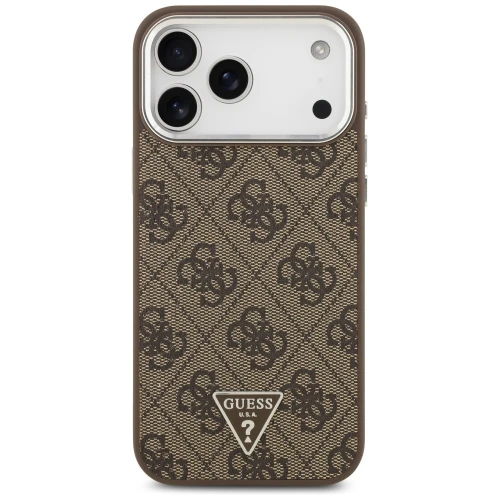 Etui Guess 4G Triangle Logo do iPhone 18 Pro Max / 17 Pro Max do MagSafe, brązowe