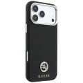 Etui Guess Grained Round Strass Logo do iPhone 18 Pro Max / 17 Pro Max do MagSafe, czarne