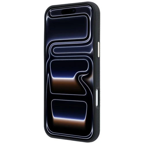 Etui Guess Grained Round Strass Logo do iPhone 18 Pro Max / 17 Pro Max do MagSafe, czarne