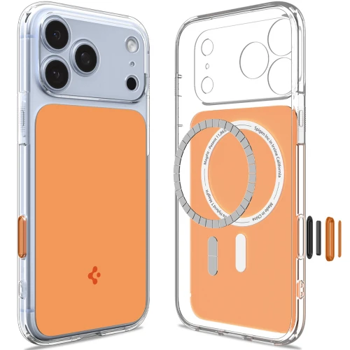 Etui Spigen Ultra Hybrid T Mag (CC) do MagSafe do iPhone 18 Pro Max, przezroczysto-pomarańczowe (9/15)