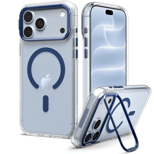 Etui Spigen Ultra Hybrid Optik S Mag do MagSafe do iPhone 18 Pro / 17 Pro, przezroczysto-granatowe (1/12)