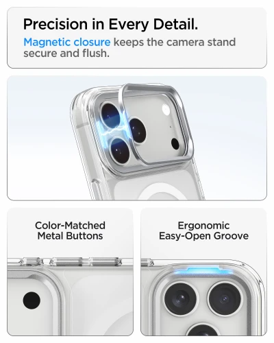 Etui Spigen Ultra Hybrid Optik S Mag do MagSafe do iPhone 18 Pro / 17 Pro, przezroczysto-srebrne (2/12)
