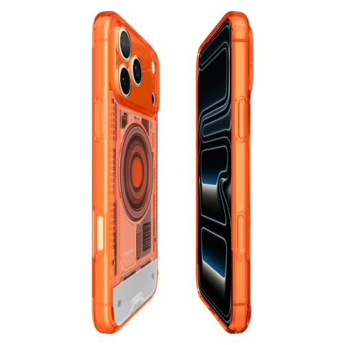 Etui Spigen Ultra Hybrid Mag do MagSafe do iPhone 18 Pro / 17 Pro, pomarańczowe (12/16)
